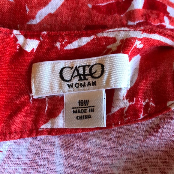 Cato Woman Red Coral Sleeveless Dress LinenRayon - Picture 11 of 15
